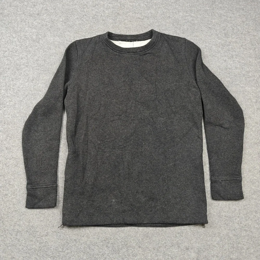 Lululemon Sweatshirt Womens 4 Gray Fleece Side Zip Pocket Crewneck Pullover